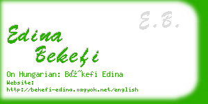 edina bekefi business card